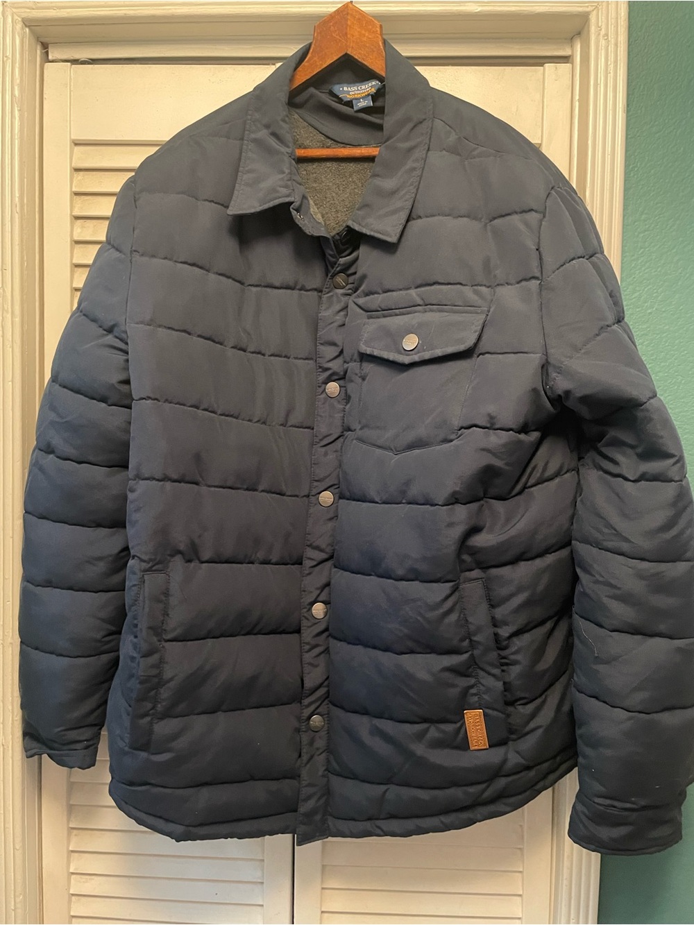 Men's Navy Quilted Puffer Jacket - Casual Insulated Coat